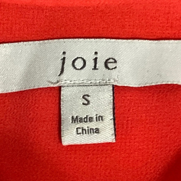 Joie Tomato Red Daymon B Floral Print Crepe De Chine Midi Wrap Dress Size S - Picture 9 of 10